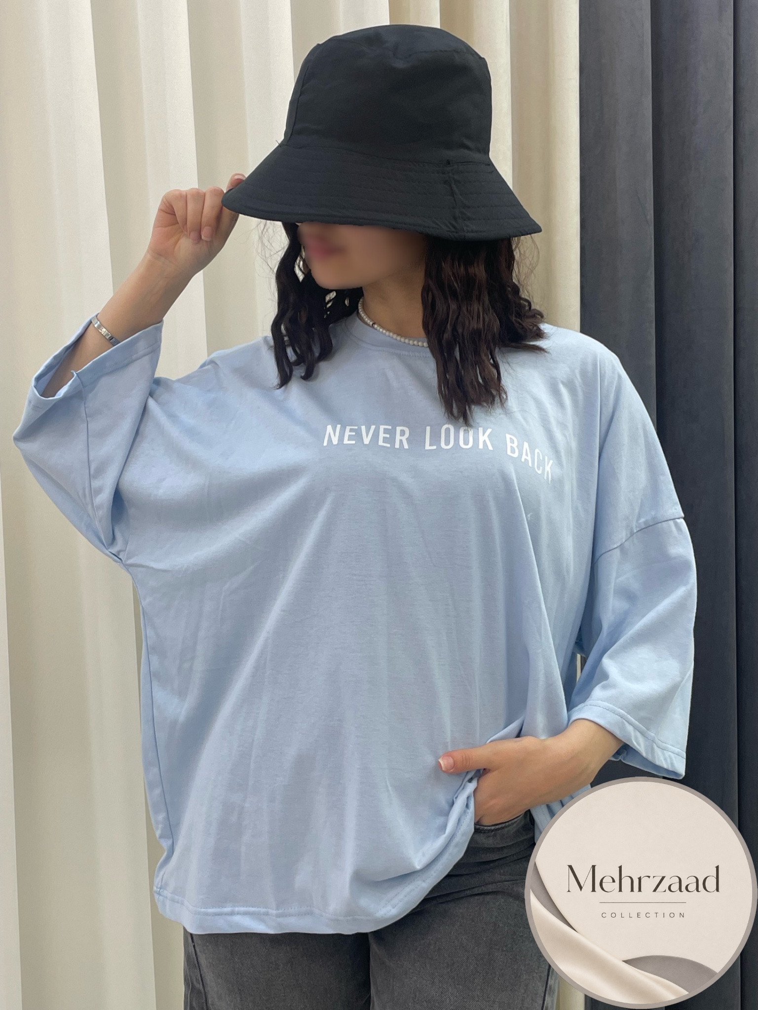 تیشرت باکسی طرح Never look back
